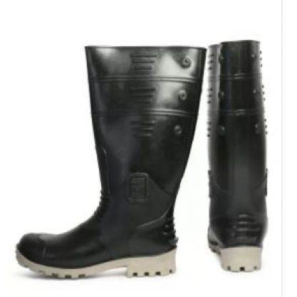 Hillson Welcome Black and White Plain Toe Gumboot Size 7