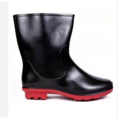 Hillson DON Black m10g Red Plain Toe Gumboot Size 5