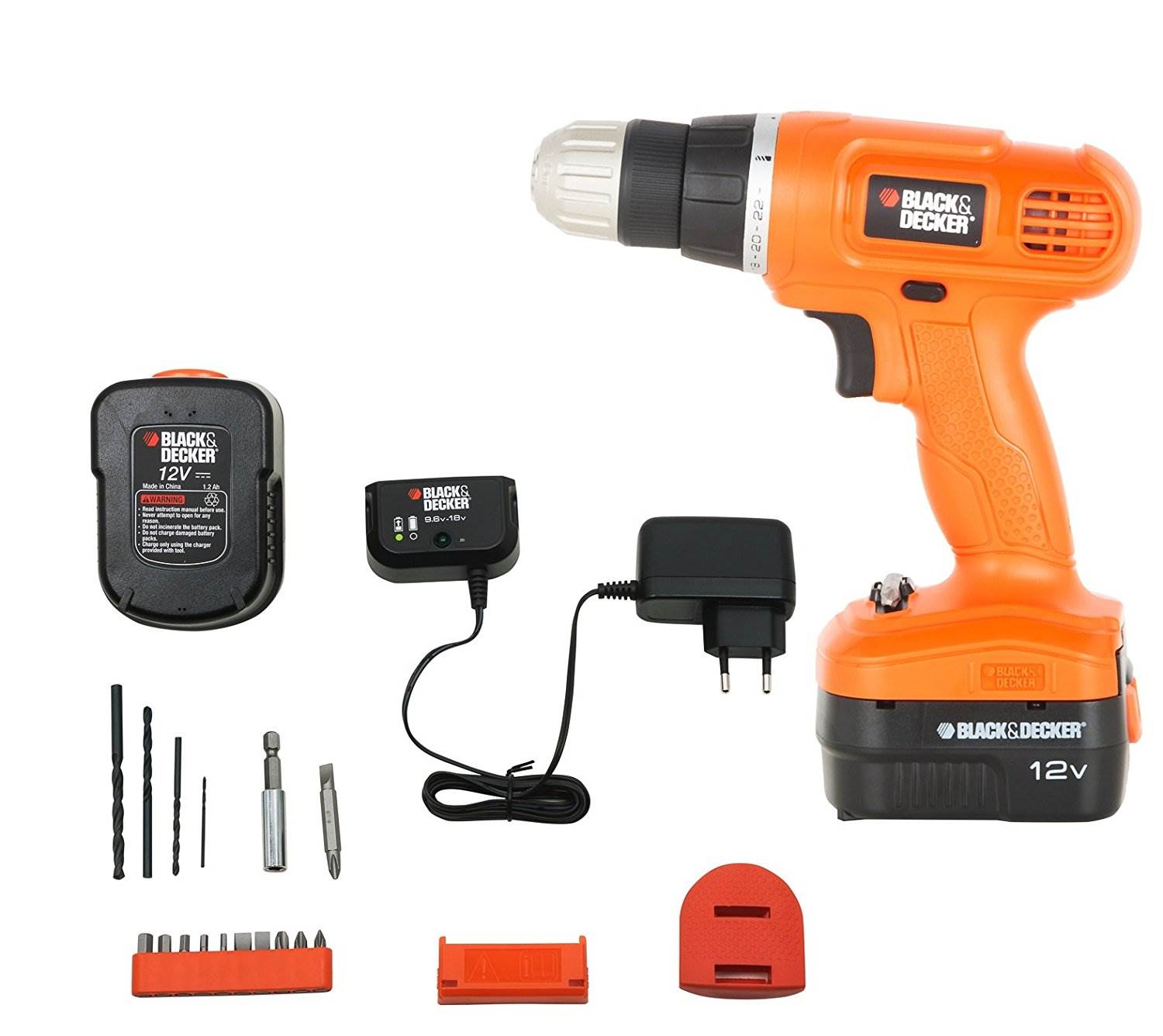 Black m10g Decker EPC12K2 12-Volts Cordless Drill 