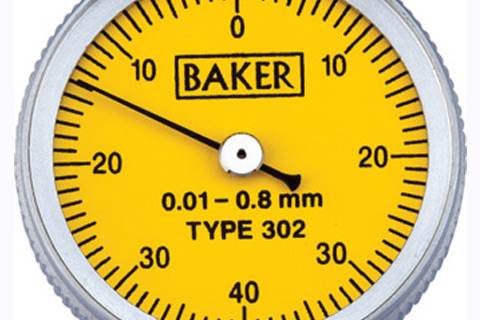 BAKER 0m6g8 m1g Level Type Dial Gauge Long Stylus Model 29 Type 302L