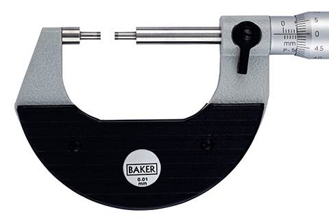 BAKER 0 - 25 MM Spline Type 2 x 5 MMm4gDia x Lengthm5g Micrometer MMC25-S2