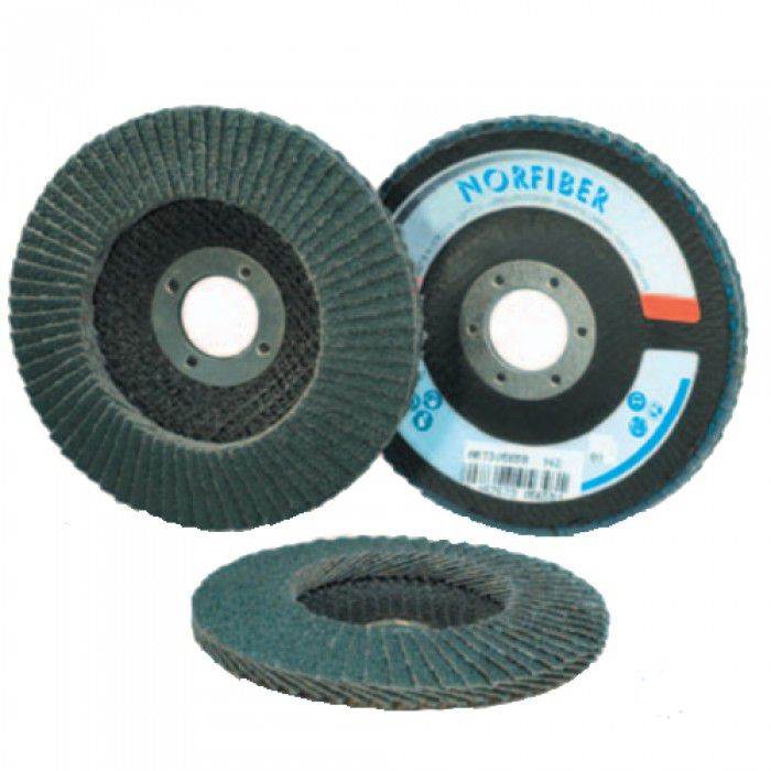 NORTON Norfiber Flap Disc 115 x 22 MM m4gDia x Borem5g 60 Grit Pack 100