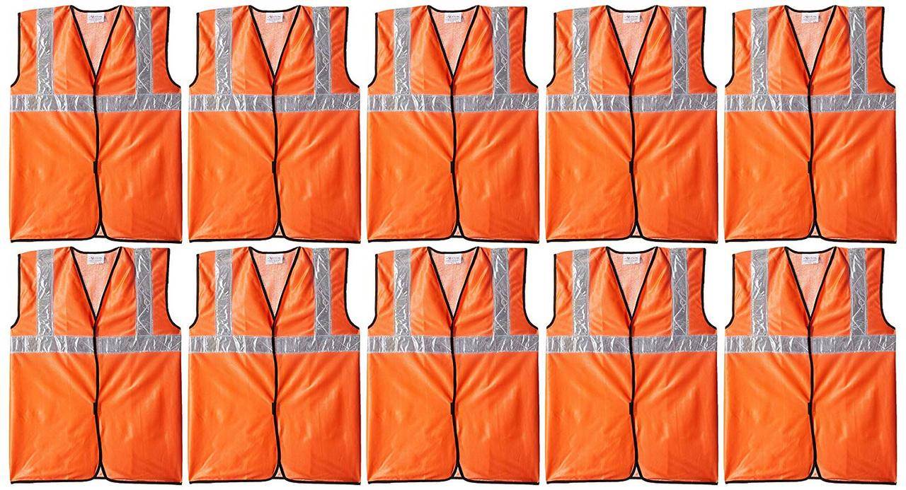 Aktion Safety Jacket AK 601 with 2m1g PVC Reflective Tape, Pack of 10